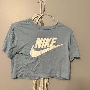Baby Blue Nike Crop Top